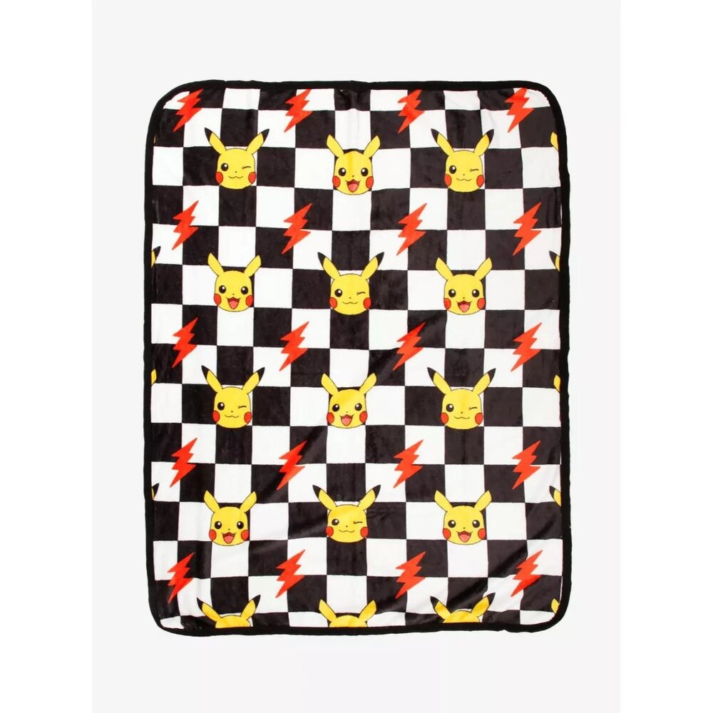 Pokémon Pikachu Lightning Checker Throw Blanket 46 x 60 NEW